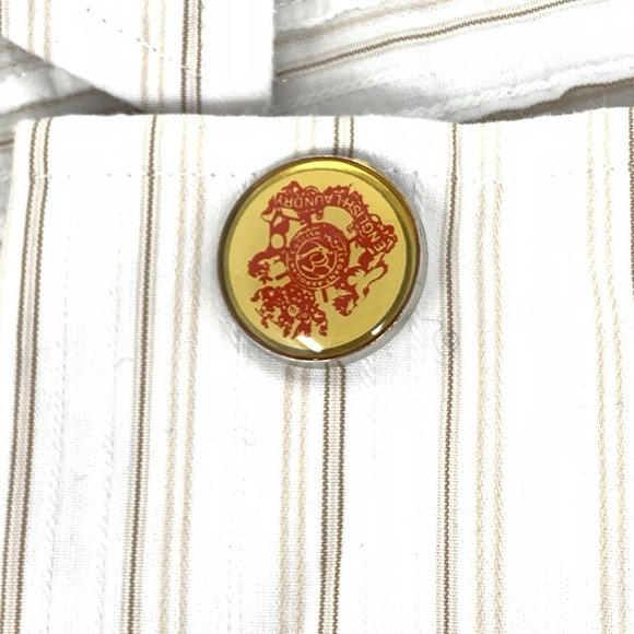 English Laundry Hand Sewn Beige Long Sleeve Button Up Men's Shirt Size L - Picture 12 of 13